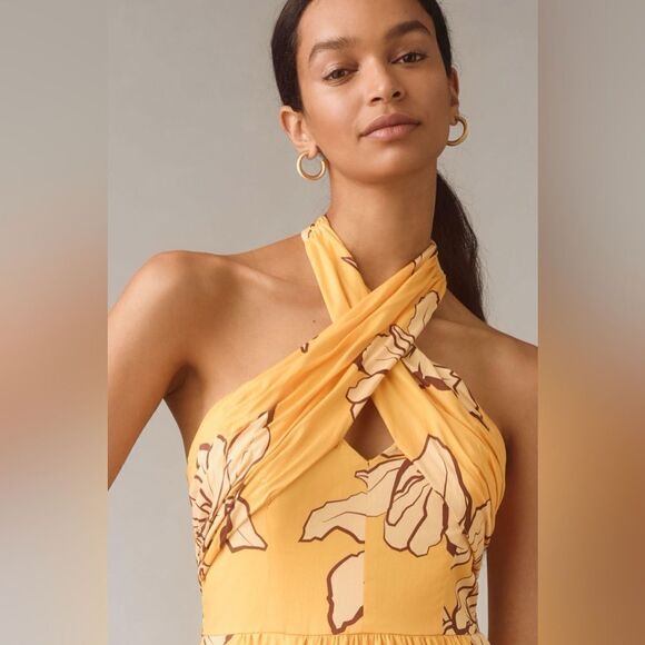 Anthropologie Hutch Floral Halter Maxi Dress Size 8 - Picture 4 of 4